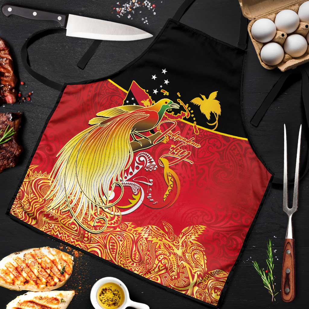 Papua New Guinea Independence Day Apron Happy Anniversary 50th Bird-of-paradise Melanesian Tattoos - Polynesian Pride