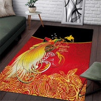 Papua New Guinea Independence Day Area Rug Happy Anniversary 50th Bird-of-paradise Melanesian Tattoos - Polynesian Pride