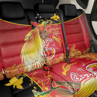 Papua New Guinea Independence Day Back Car Seat Cover Happy Anniversary 50th Bird-of-paradise Melanesian Tattoos - Polynesian Pride