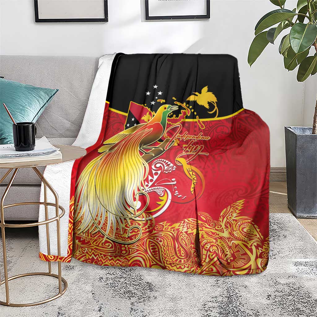 Papua New Guinea Independence Day Blanket Happy Anniversary 50th Bird-of-paradise Melanesian Tattoos - Polynesian Pride