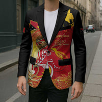 Papua New Guinea Independence Day Blazer Happy Anniversary 50th Bird-of-paradise Melanesian Tattoos - Polynesian Pride