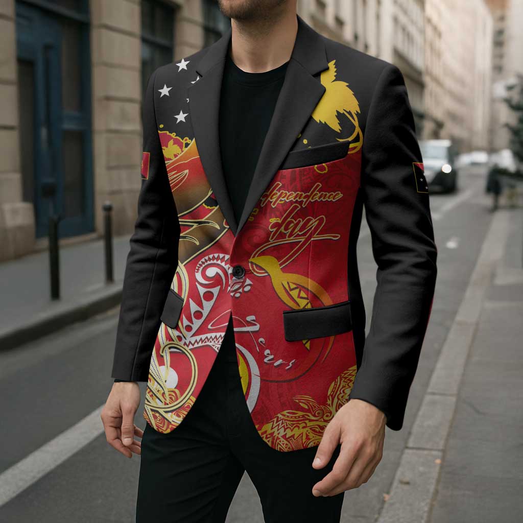 Papua New Guinea Independence Day Blazer Happy Anniversary 50th Bird-of-paradise Melanesian Tattoos - Polynesian Pride
