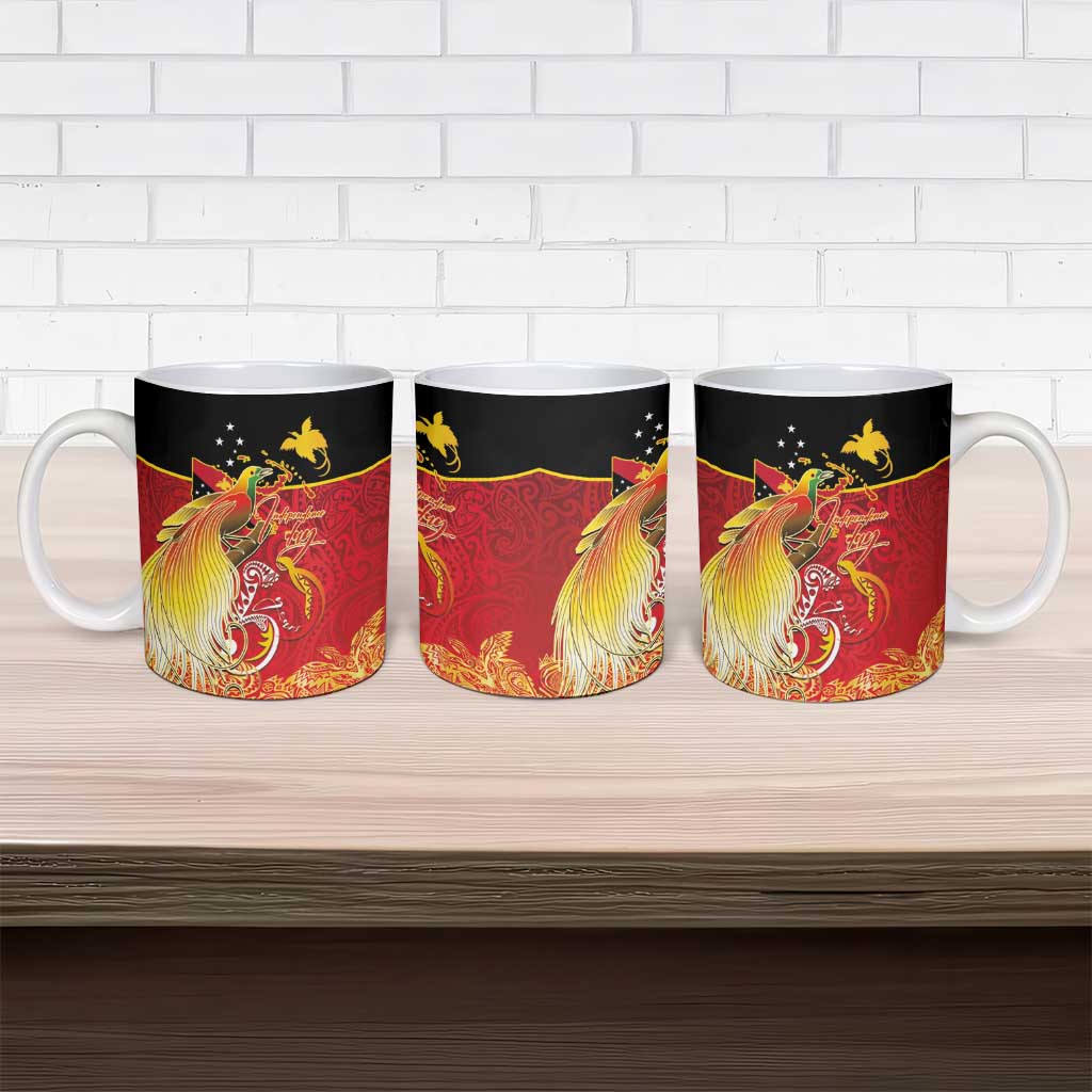 Papua New Guinea Independence Day Ceramic Mug Happy Anniversary 50th Bird-of-paradise Melanesian Tattoos - Polynesian Pride