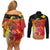 Papua New Guinea Independence Day Couples Matching Off Shoulder Short Dress and Long Sleeve Button Shirt Happy Anniversary 50th Bird-of-paradise Melanesian Tattoos - Polynesian Pride
