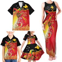 Papua New Guinea Independence Day Family Matching Tank Maxi Dress and Hawaiian Shirt Happy Anniversary 50th Bird-of-paradise Melanesian Tattoos - Polynesian Pride