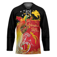 Papua New Guinea Independence Day Hockey Jersey Happy Anniversary 50th Bird-of-paradise Melanesian Tattoos - Polynesian Pride