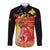 Papua New Guinea Independence Day Long Sleeve Button Shirt Happy Anniversary 50th Bird-of-paradise Melanesian Tattoos - Polynesian Pride