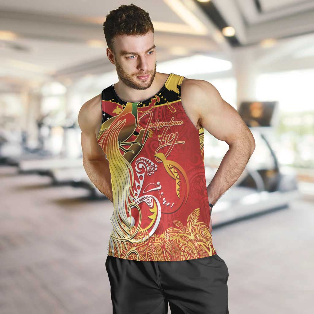Papua New Guinea Independence Day Men Tank Top Happy Anniversary 50th Bird-of-paradise Melanesian Tattoos - Polynesian Pride