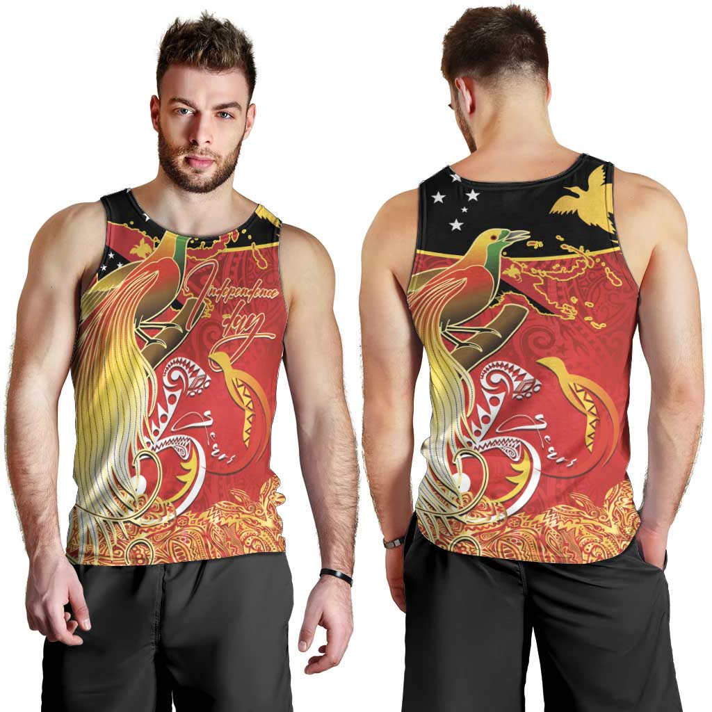 Papua New Guinea Independence Day Men Tank Top Happy Anniversary 50th Bird-of-paradise Melanesian Tattoos - Polynesian Pride