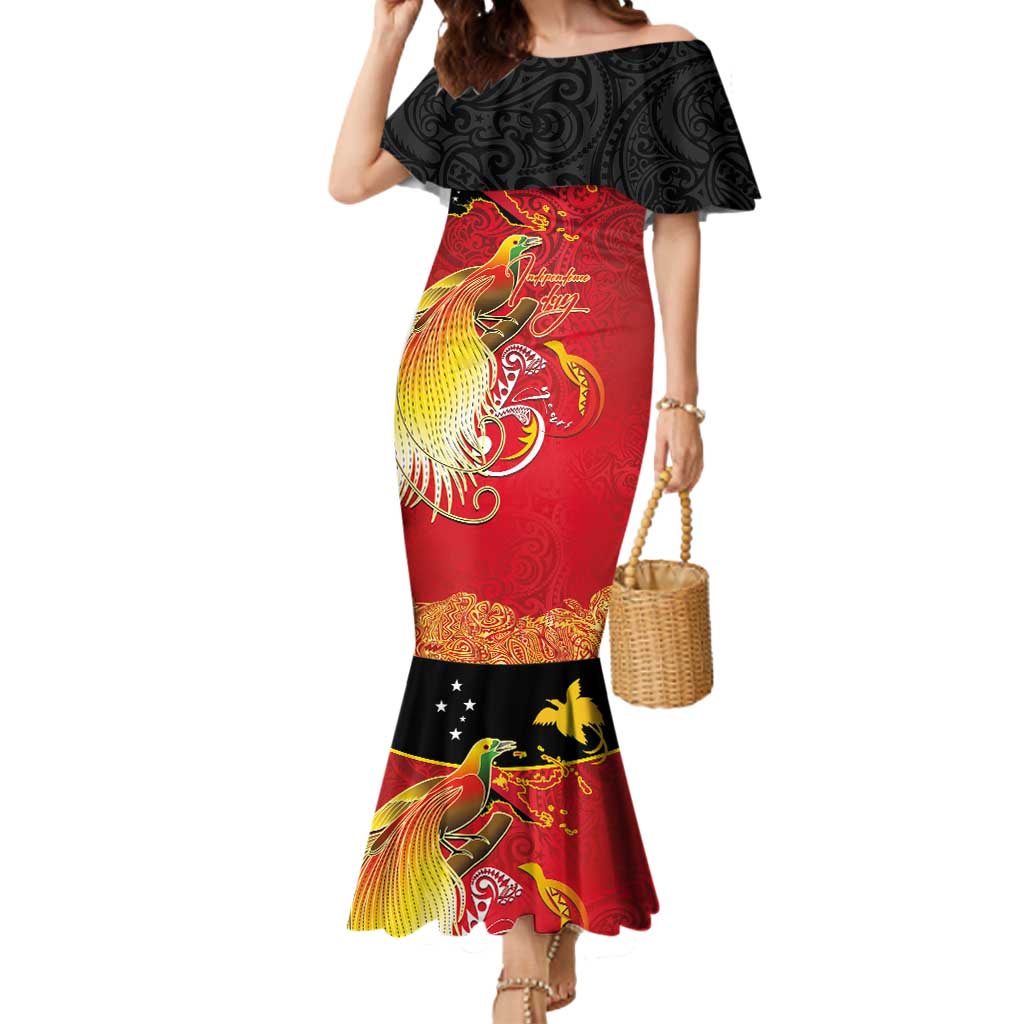 Papua New Guinea Independence Day Mermaid Dress Happy Anniversary 50th Bird-of-paradise Melanesian Tattoos - Polynesian Pride