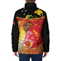 Papua New Guinea Independence Day Padded Jacket Happy Anniversary 50th Bird-of-paradise Melanesian Tattoos - Polynesian Pride