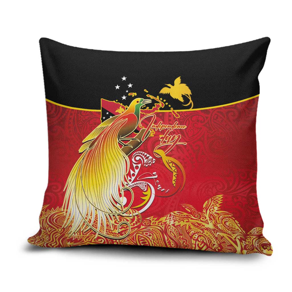 Papua New Guinea Independence Day Pillow Cover Happy Anniversary 50th Bird-of-paradise Melanesian Tattoos - Polynesian Pride