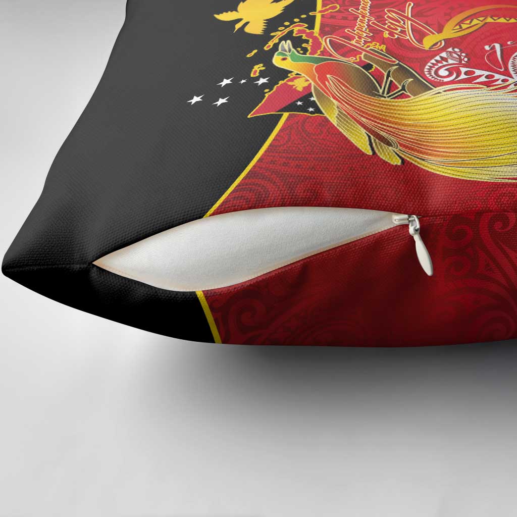 Papua New Guinea Independence Day Pillow Cover Happy Anniversary 50th Bird-of-paradise Melanesian Tattoos - Polynesian Pride