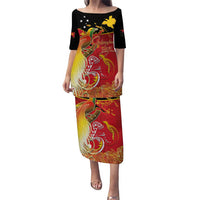 Papua New Guinea Independence Day Puletasi Happy Anniversary 50th Bird-of-paradise Melanesian Tattoos - Polynesian Pride