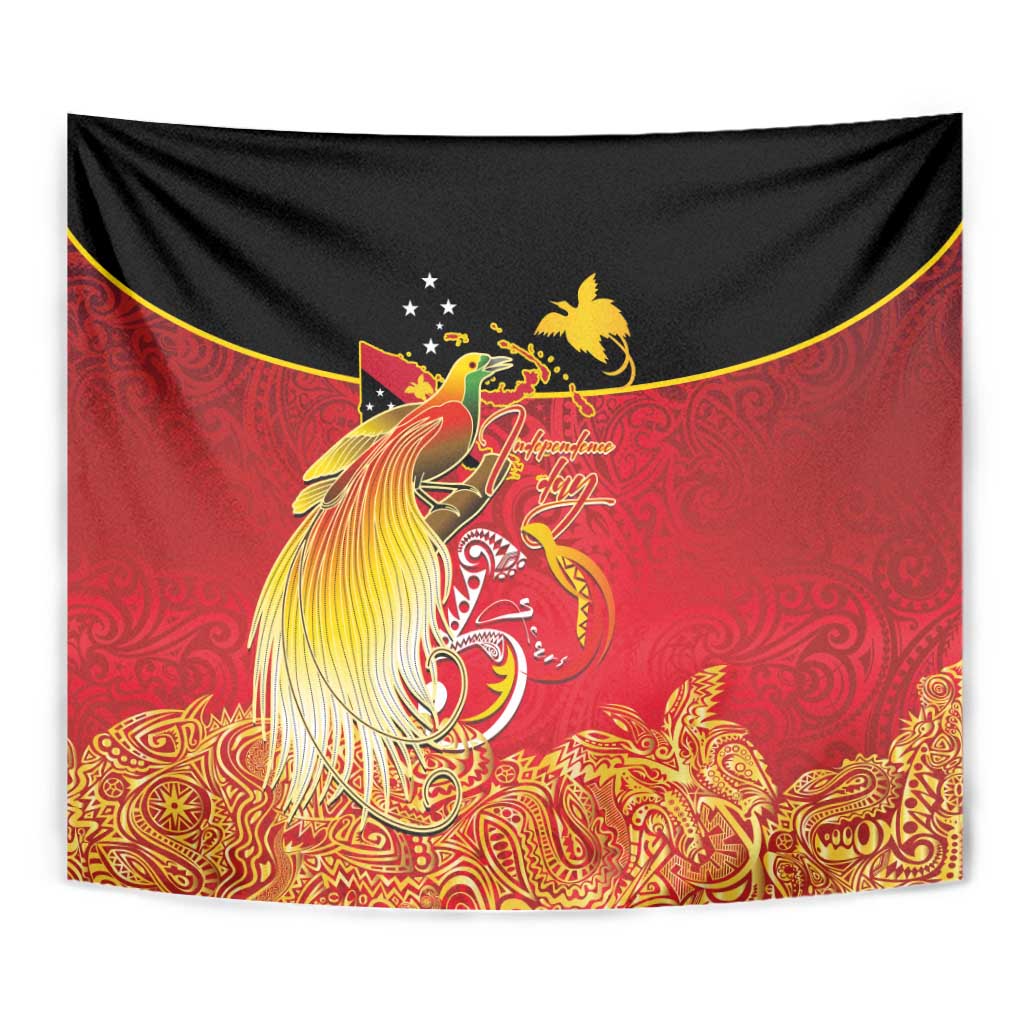 Papua New Guinea Independence Day Tapestry Happy Anniversary 50th Bird-of-paradise Melanesian Tattoos - Polynesian Pride