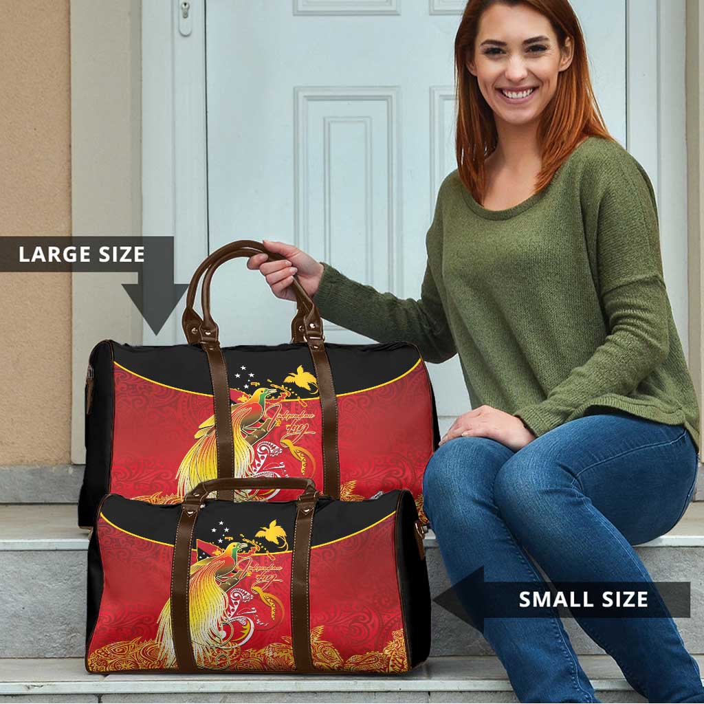 Papua New Guinea Independence Day Travel Bag Happy Anniversary 50th Bird-of-paradise Melanesian Tattoos - Polynesian Pride