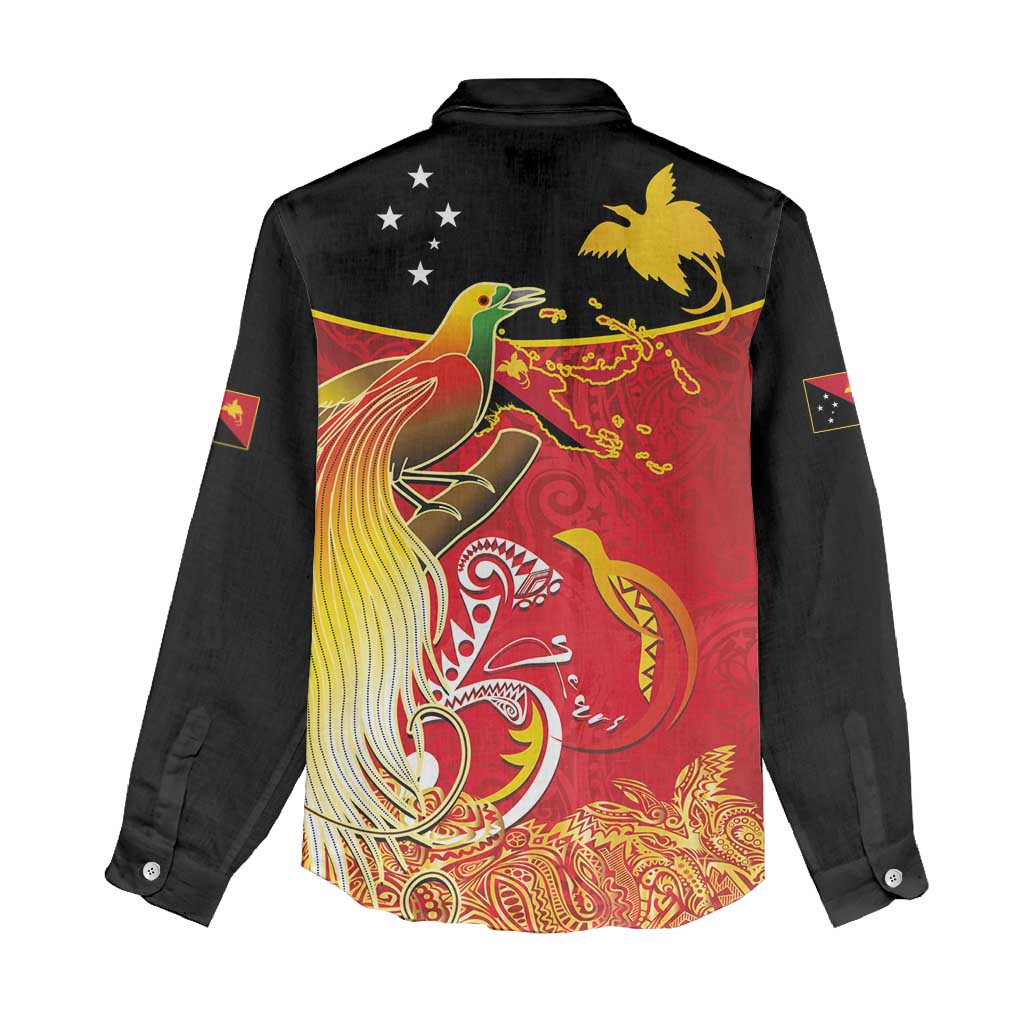 Papua New Guinea Independence Day Women Casual Shirt Happy Anniversary 50th Bird-of-paradise Melanesian Tattoos - Polynesian Pride