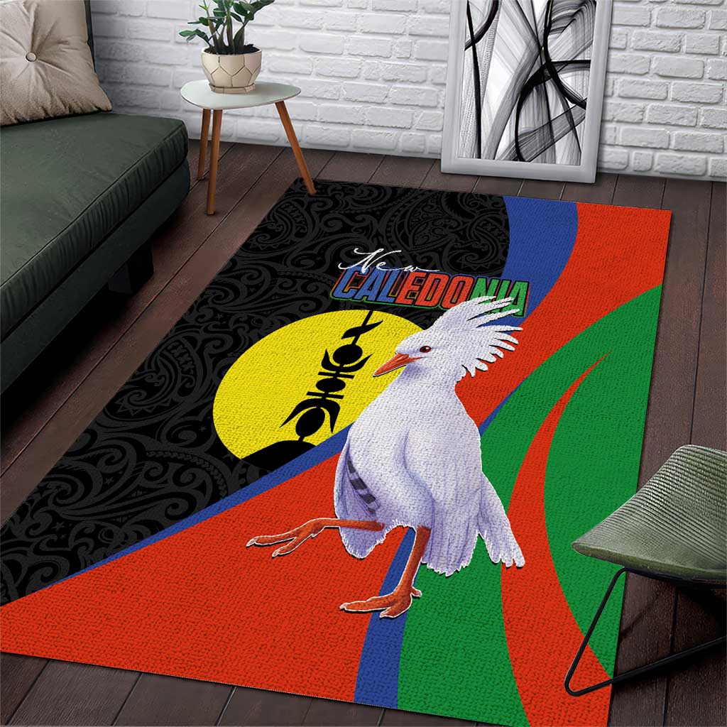 New Caledonia Area Rug Kagu Bird and The Seal with Melanesian Culture - Polynesian Pride
