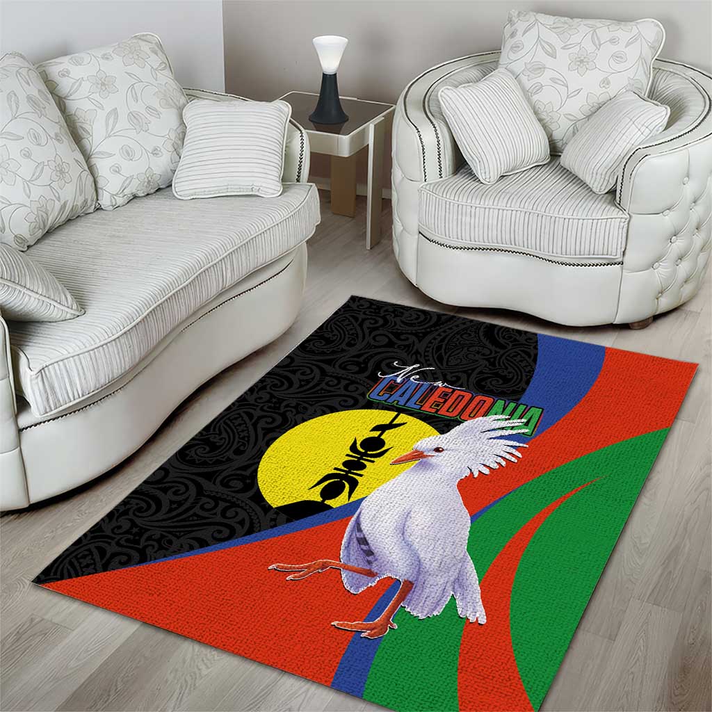 New Caledonia Area Rug Kagu Bird and The Seal with Melanesian Culture - Polynesian Pride