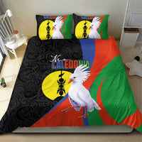 New Caledonia Bedding Set Kagu Bird and The Seal with Melanesian Culture - Polynesian Pride