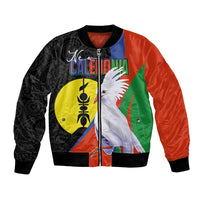 New Caledonia Bomber Jacket Kagu Bird and The Seal with Melanesian Culture - Polynesian Pride