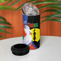 New Caledonia 4 in 1 Can Cooler Tumbler Kagu Bird and The Seal with Melanesian Culture - Polynesian Pride