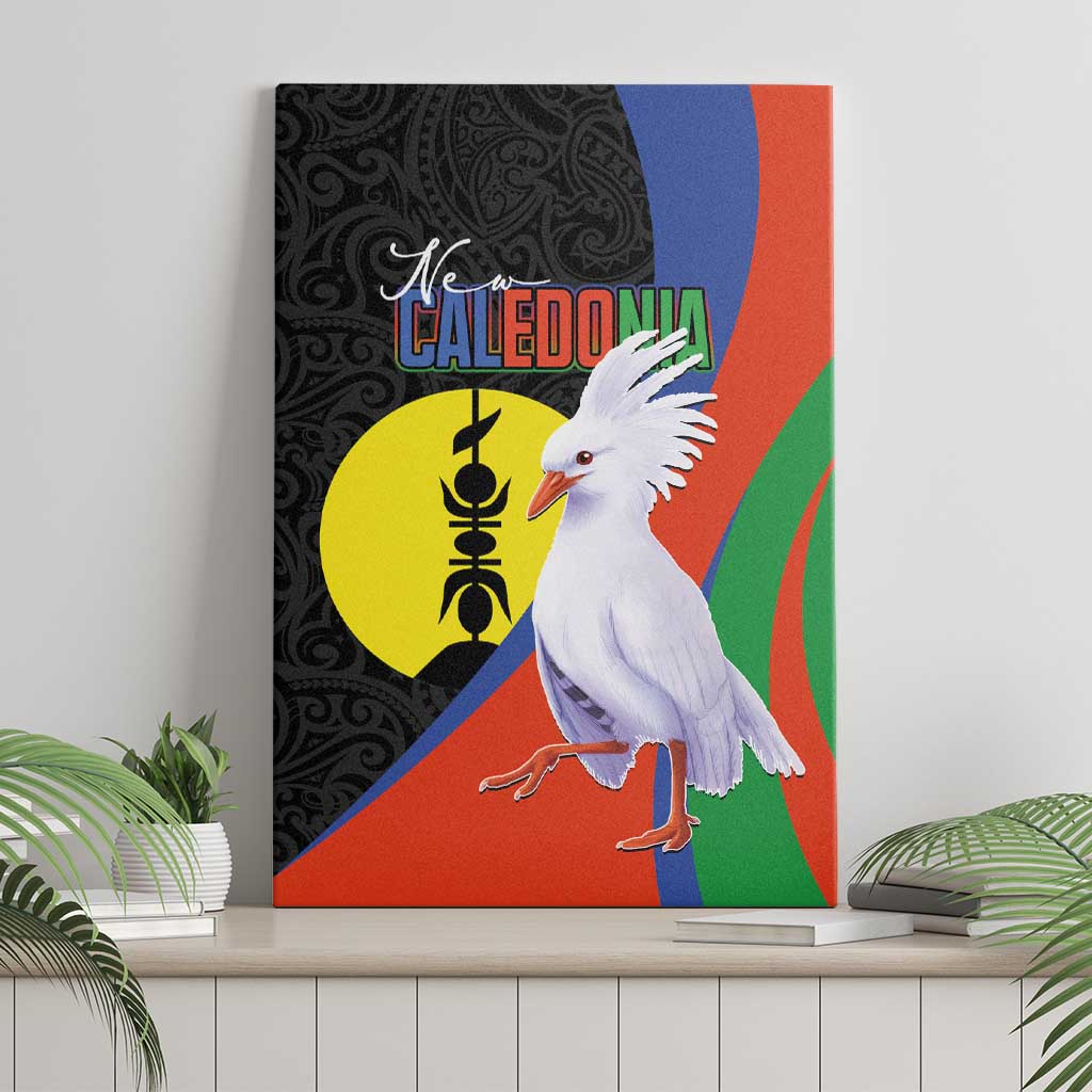 New Caledonia Canvas Wall Art Kagu Bird and The Seal with Melanesian Culture - Polynesian Pride