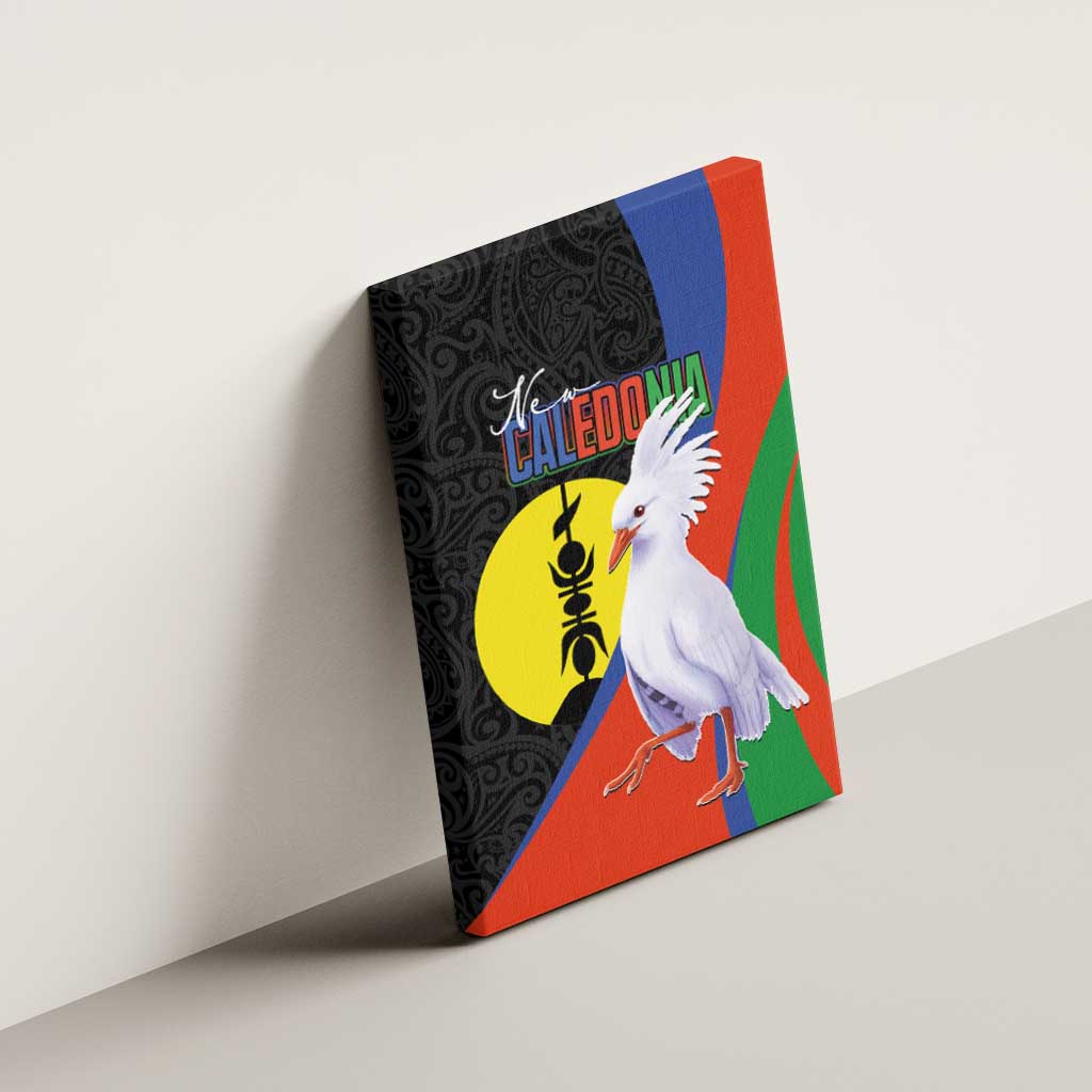 New Caledonia Canvas Wall Art Kagu Bird and The Seal with Melanesian Culture - Polynesian Pride