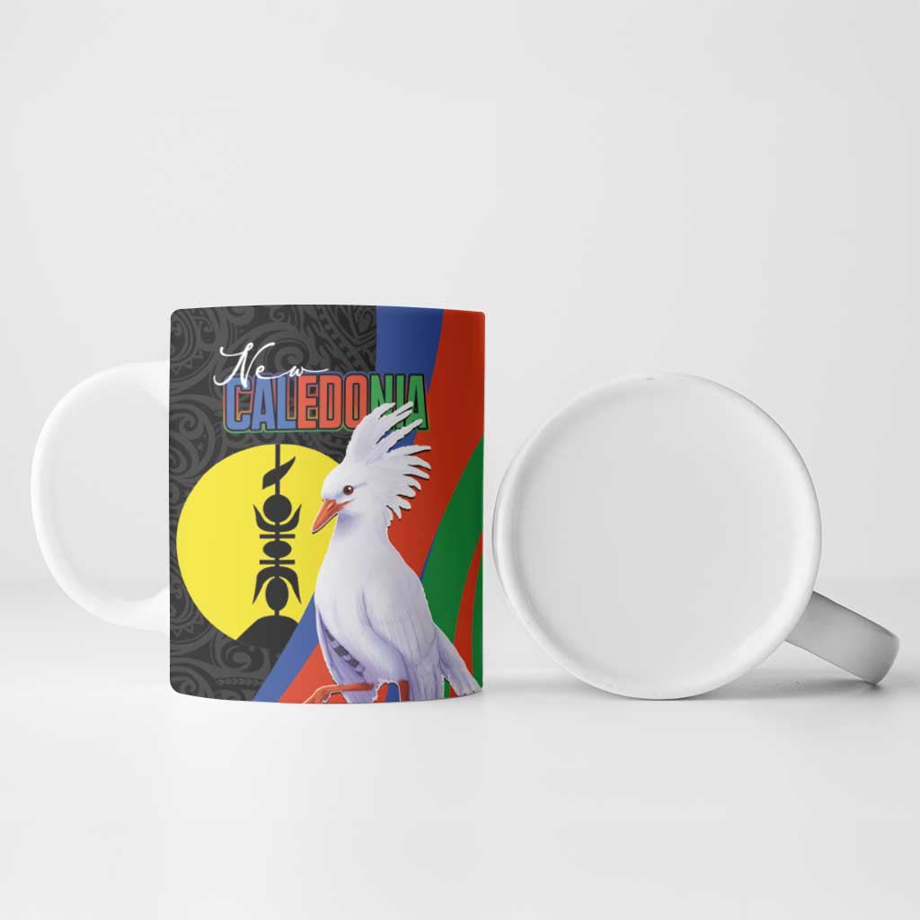 New Caledonia Ceramic Mug Kagu Bird and The Seal with Melanesian Culture - Polynesian Pride