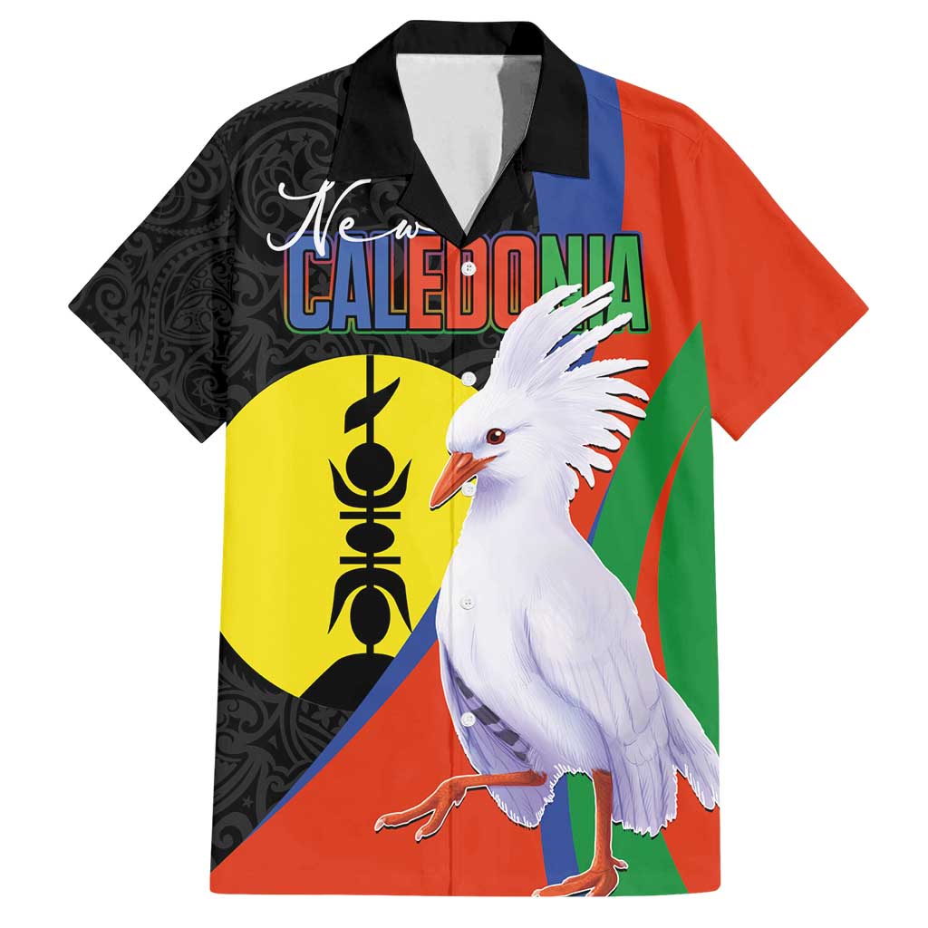 New Caledonia Family Matching Off Shoulder Short Dress and Hawaiian Shirt Kagu Bird and The Seal with Melanesian Culture - Polynesian Pride