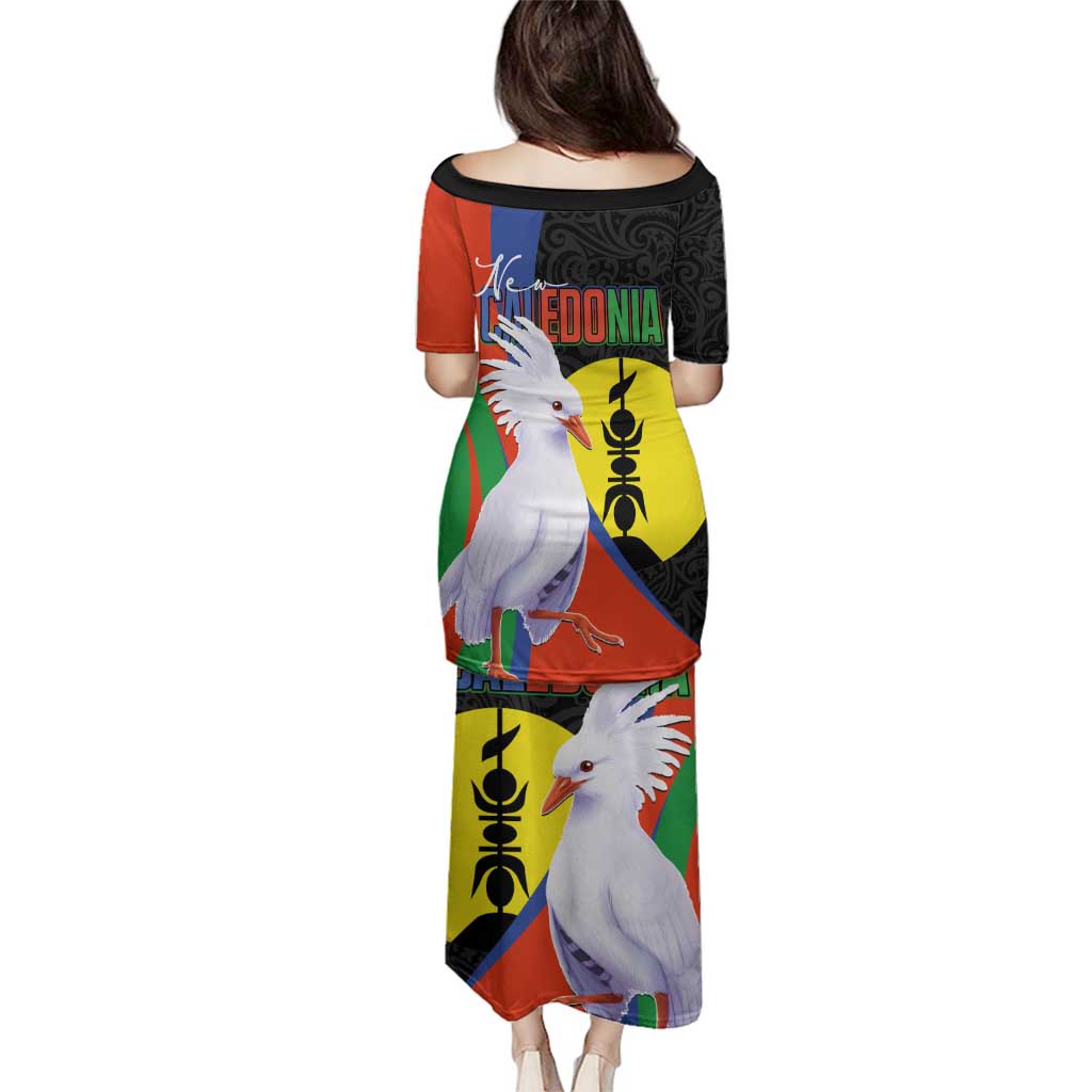 New Caledonia Family Matching Puletasi and Hawaiian Shirt Kagu Bird and The Seal with Melanesian Culture - Polynesian Pride