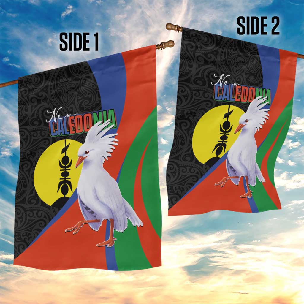 New Caledonia Garden Flag Kagu Bird and The Seal with Melanesian Culture - Polynesian Pride