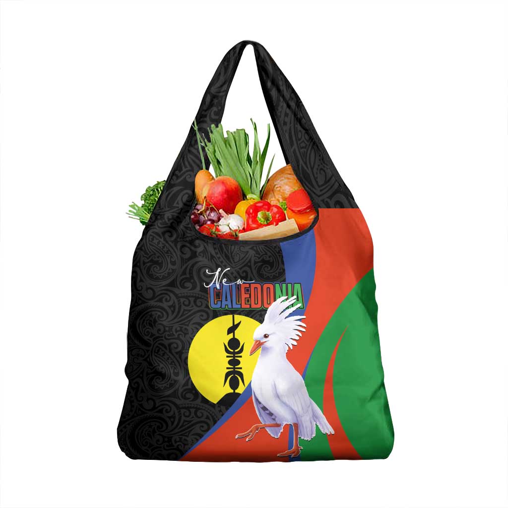 New Caledonia Grocery Bag Kagu Bird and The Seal with Melanesian Culture - Polynesian Pride