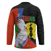 New Caledonia Hockey Jersey Kagu Bird and The Seal with Melanesian Culture - Polynesian Pride