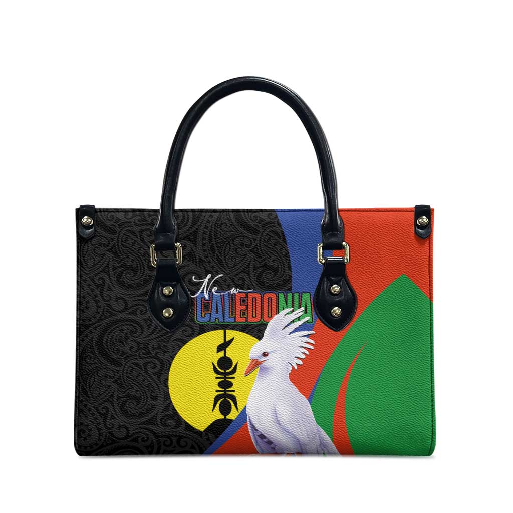 New Caledonia Leather Bag Kagu Bird and The Seal with Melanesian Culture - Polynesian Pride