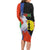 New Caledonia Long Sleeve Bodycon Dress Kagu Bird and The Seal with Melanesian Culture - Polynesian Pride