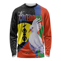 New Caledonia Long Sleeve Shirt Kagu Bird and The Seal with Melanesian Culture - Polynesian Pride