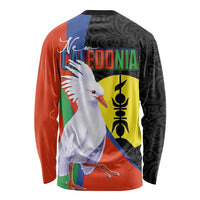 New Caledonia Long Sleeve Shirt Kagu Bird and The Seal with Melanesian Culture - Polynesian Pride