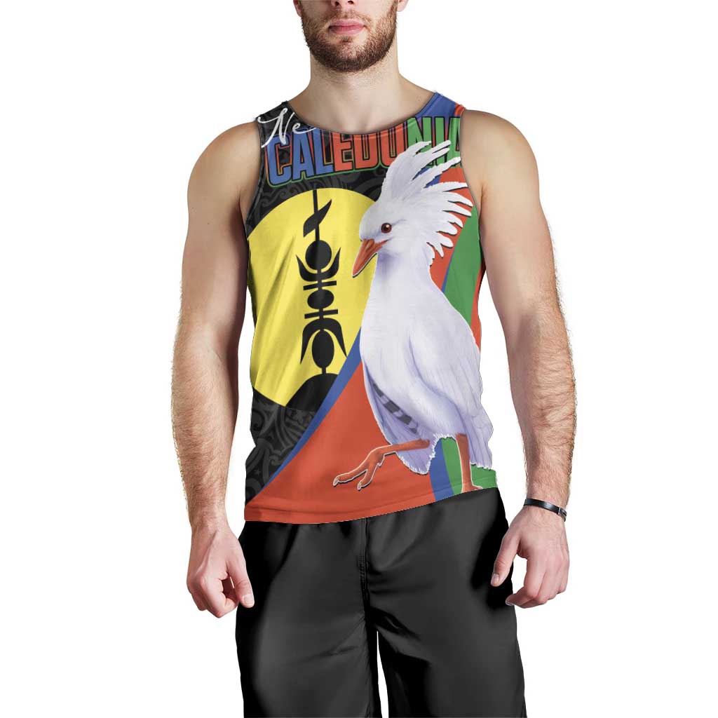 New Caledonia Men Tank Top Kagu Bird and The Seal with Melanesian Culture - Polynesian Pride