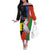 New Caledonia Off The Shoulder Long Sleeve Dress Kagu Bird and The Seal with Melanesian Culture - Polynesian Pride