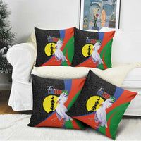 New Caledonia Pillow Cover Kagu Bird and The Seal with Melanesian Culture - Polynesian Pride