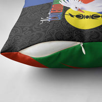 New Caledonia Pillow Cover Kagu Bird and The Seal with Melanesian Culture - Polynesian Pride