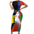 New Caledonia Short Sleeve Bodycon Dress Kagu Bird and The Seal with Melanesian Culture - Polynesian Pride