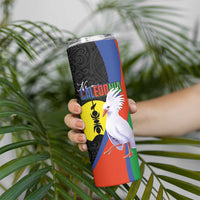 New Caledonia Skinny Tumbler Kagu Bird and The Seal with Melanesian Culture - Polynesian Pride