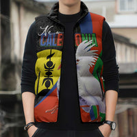 New Caledonia Sleeveless Puffer Jacket Kagu Bird and The Seal with Melanesian Culture - Polynesian Pride