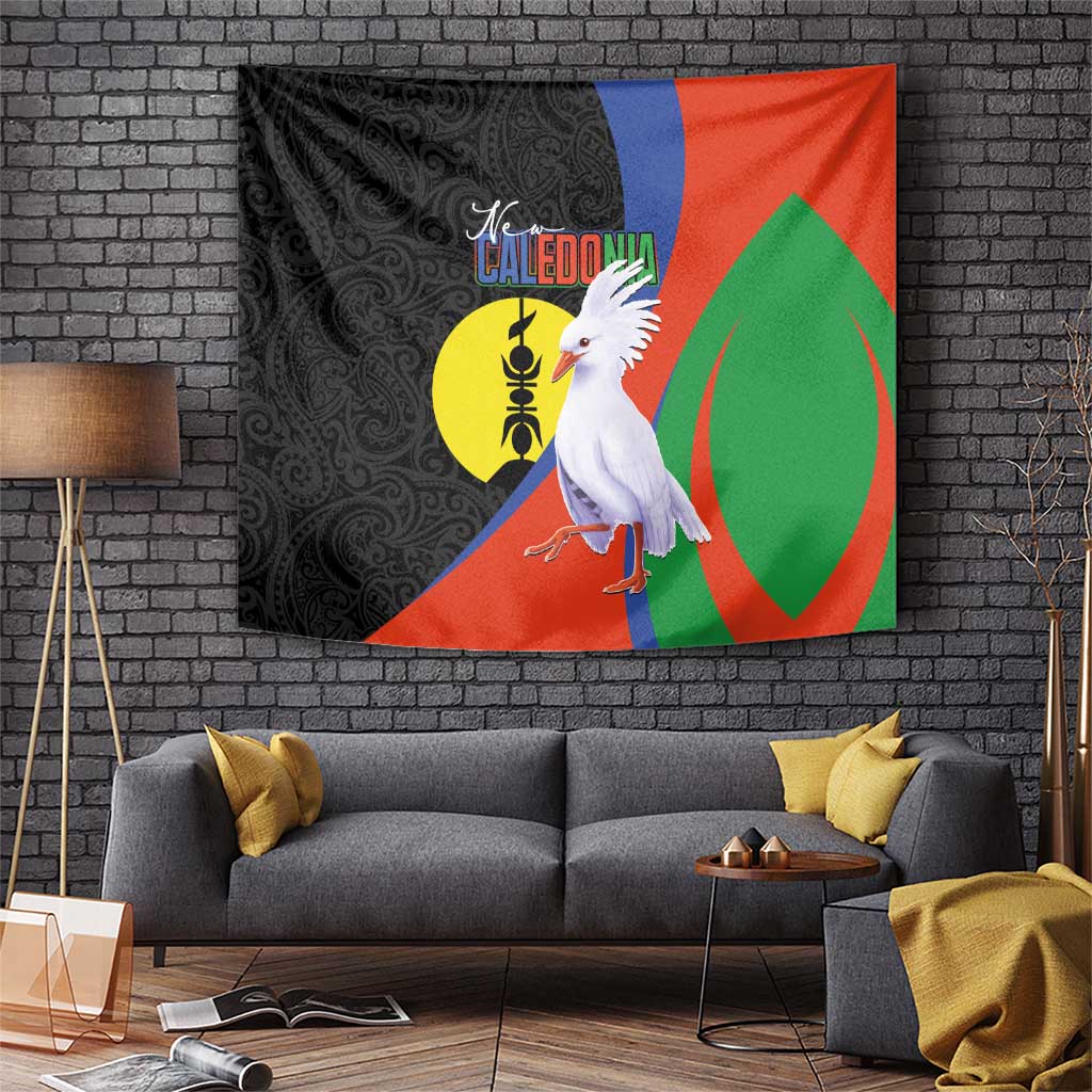 New Caledonia Tapestry Kagu Bird and The Seal with Melanesian Culture - Polynesian Pride
