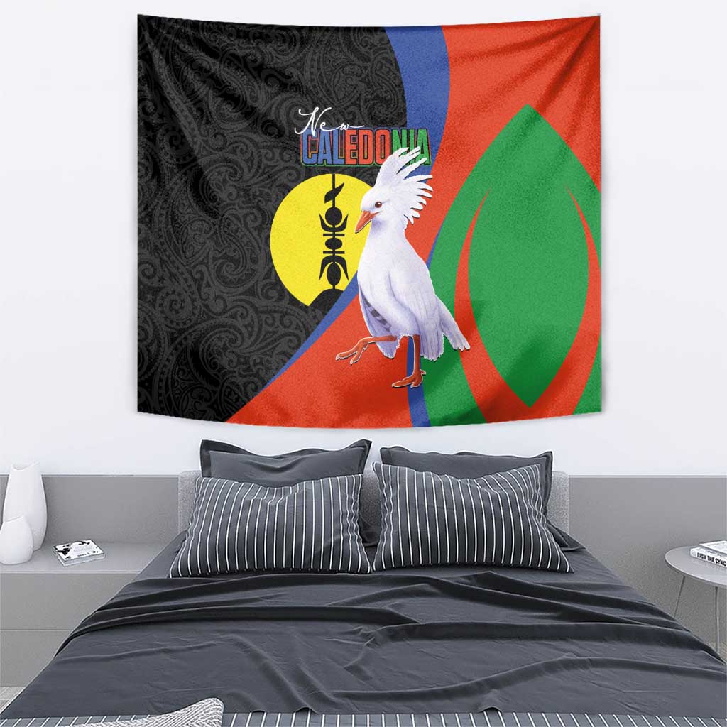New Caledonia Tapestry Kagu Bird and The Seal with Melanesian Culture - Polynesian Pride