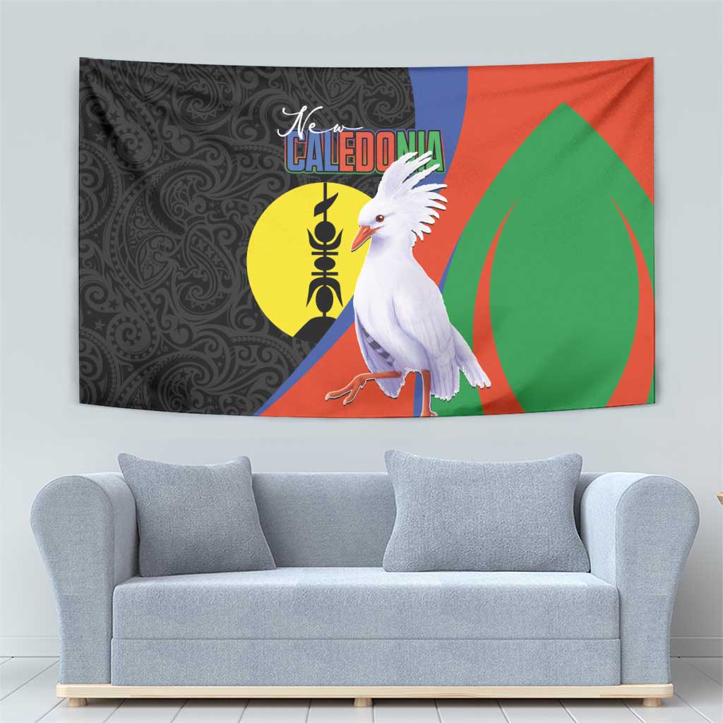 New Caledonia Tapestry Kagu Bird and The Seal with Melanesian Culture - Polynesian Pride