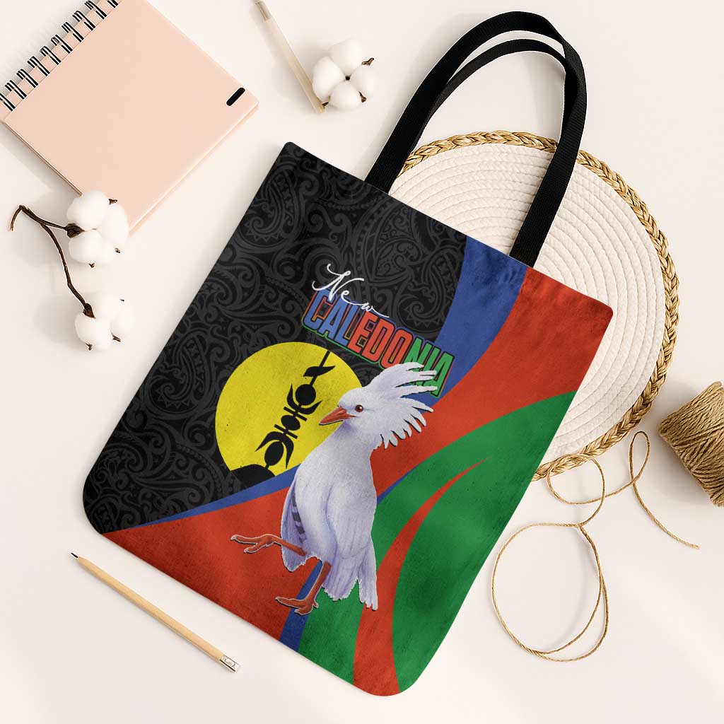 New Caledonia Tote Bag Kagu Bird and The Seal with Melanesian Culture - Polynesian Pride