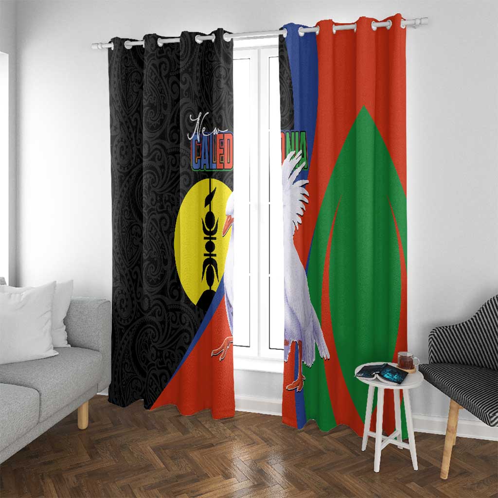 New Caledonia Window Curtain Kagu Bird and The Seal with Melanesian Culture - Polynesian Pride